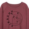 Women's - Pokémon - Pikachu Circle Lightweight French Terry Wide Neck Long Sleeve Shirt - 2 of 4