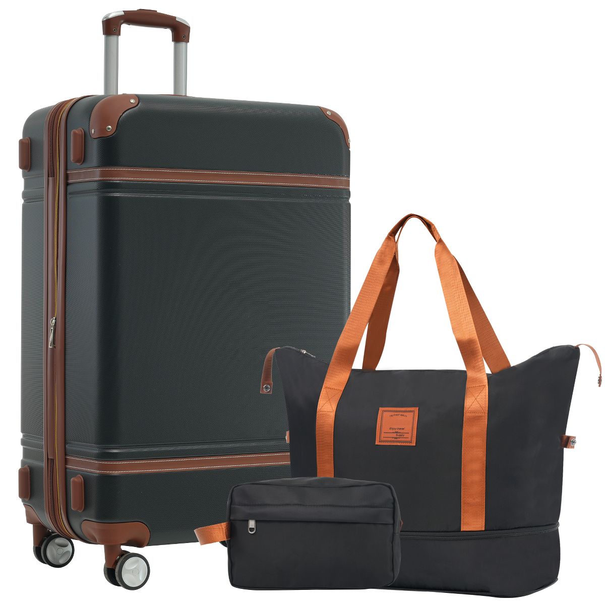 Polibi Luggage Set 3 Pieces with 28 Inch Luggage, a Travel Duffel Bag and a Toiletry Bag