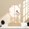 Unique Bargains Detachable Round Fan Style Fan Display Stand Bamboo - 2 of 4