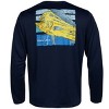 Reel Life Bold Face Mahi UV Long Sleeve Performance T-Shirt - Dress Blues - image 2 of 2