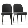 Upholstered Dining Chairs with Linen Blend Fabric and Metal Legs, Modern Armless Side Chairs for Dining Room-Maison Boucle - 4 of 4