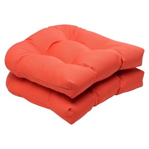 2pc Outdoor Wicker Seat Cushion Set - Red - Sunbrella