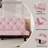 Mocamel 66" Velvet Convertible Sofa Bed - 2 - Seat Futon Sofa Bed for Living Room, Apartment, Bedroom, Black/Pink - 4 of 4