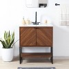 JONATHAN Y Juhl Chevron-Front Modern Minimalist 2-Shelf Bath Vanity Cabinet Only (Sink Basin Not Included) - 2 of 4