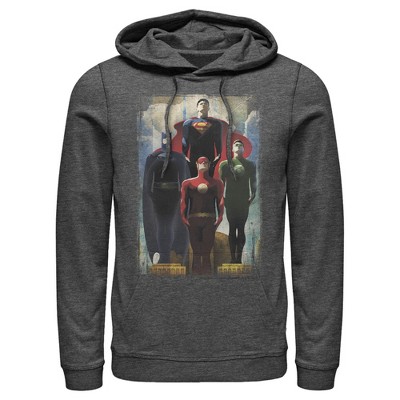 Men's Justice League Hero Artistic Poster Pull Over Hoodie