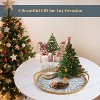 Attop 2-Pack Serving Tray, Rattan Wicker Shell Decorative Tray with Handles, Platters for Home Kitchen Living Room Table Blue - 4 of 4