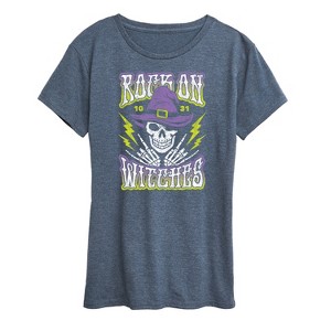 Women's - Instant Message - Rock On Witches Short Sleeve Graphic T-Shirt - 1 of 4