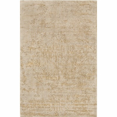 Hauteloom Quartz Patterned Sheen Beige Viscose Rug
