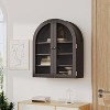 Wall Mounted Bathroom Cabinet with Glass Doors, Arched 4-Tier Storage Organizer, Adjustable Shelf Medicine Cabinet, 24"W x 28"H x 9"D - 3 of 4