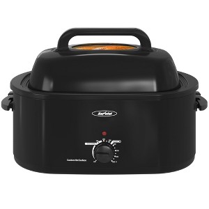 Heynemo Electric Turkey Roaster Oven with Visible Glass Lid, with Removable Pan & Rack, Stainless Steel - 1 of 4