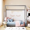Twin Size Velvet House Bed Wood Bed Gray - 2 of 4