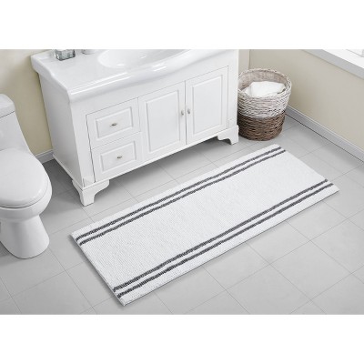 Hotel Border Memory Foam Bath Runner White - VCNY