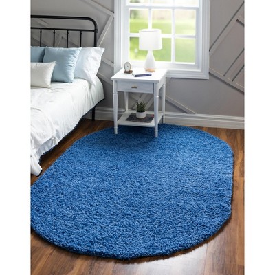 Unique Loom 5' 0 X 8' 0 Solid Shag Periwinkle Blue Area Rug : Target