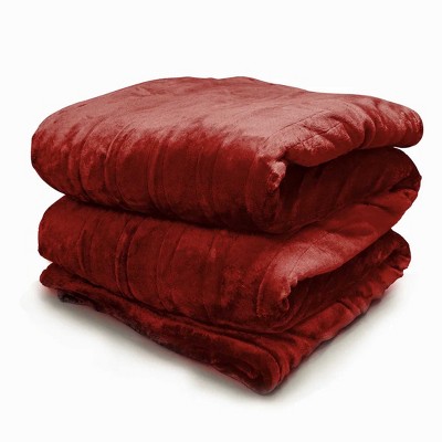 AENKYO Heated Blanket 72"L x 84"W - 6 Heat Settings with Timer, Fast Heating, ETL Certified Throw Blanket, Machine Washable - Red