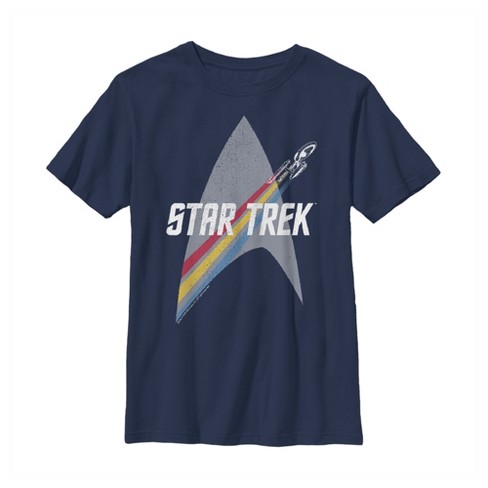 Boy's Star Trek Enterprise Starfleet Rainbow Streak T-shirt : Target