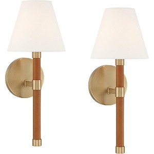 Possini Euro Design Possini Euro Aniline 17 1/2"H Soft Gold Wall Sconce Set of 2 - 1 of 4