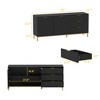 FUFU&GAGA Black Large Storage Cabinet 3 Drawer Cabinet Buffet Sideboard - 4 of 4
