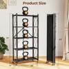 SUGIFT 5-Tier Storage Shelf Foldable Metal Shelving Units with Wheels, Black - 3 of 4