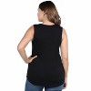 24seven Comfort Apparel V Neck Sleeveless Rounded Hemline Plus Size Top - 3 of 3
