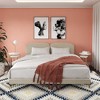 GDFStudio Cherry Modern Velvet Upholstered King Size Bed with Metal Legs - 2 of 4