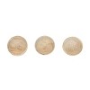 Set of 3 Whitewash Wood Pinch Bowls with Leather Tie - 3 of 4