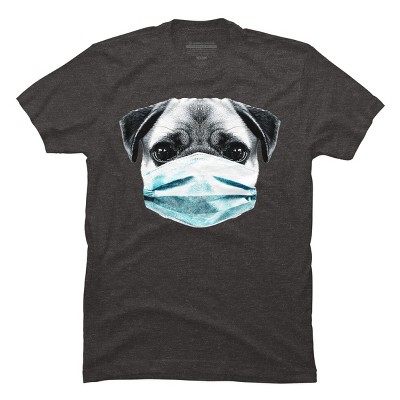 Men's Design By Humans Masked Pug By clingcling T-Shirt