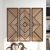 Set of 3 Wood Geometric Slatted Wood Design Wall Decors Brown - Olivia & May - 4 of 4