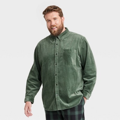 Mens green best sale corduroy shirt