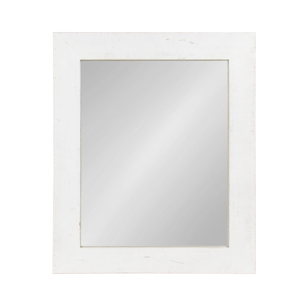 Photos - Wall Mirror 30" x 36" Garvey Wood Framed  White - Kate and Laurel: Modern R