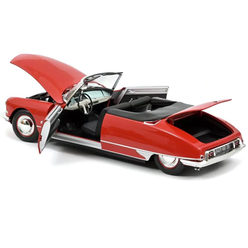 1961 Citroen DS 19 Cabriolet Corail Red 1/18 Diecast Model Car by Norev, 3 of 4