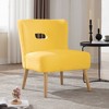Beautyolove Mid-Century Yellow Faux Lambskin Upholstered Open Back Accent Chair Side Chair - 2 of 4