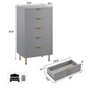 3/5/6/8 Fluted Drawer Dresser for Bedroom, Modern Chest with Deep Drawers and Wide Top, Wooden Dresser Organizer for Living Room - 2 of 4