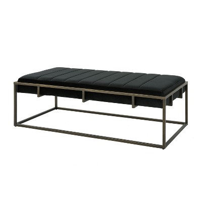 NicBex Modern 49" Bedroom Bench Accent Stools with Cushioned Top and Metal Frame for Bedroom and Entryway
