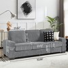 LIVAREEmlen 83.86"Corduroy Fabric sofa,Modern Compressed Couch,3-Seater Sofa, Furniture for Living Room,Bedroom,office ,Gray - 3 of 4