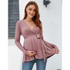 LXT- Maternity Shirts Maternity Tops Pregnancy Tunic Top - 3 of 4