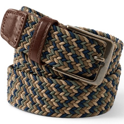 Lands' End Men's Big Elastic Braid Belt - 2X Big - Brown Multi