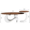 2 Piece Nesting Coffee Table Set,MDF Top and Metal Base Coffee Table with Oval and Round Shape,Coffee Table Set for Modern Living Room-Coolbibila - 4 of 4