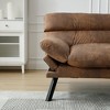 70" Velvet Modern 2-Seater Sofa with Thick Cushions & Metal Legs - 2 of 4