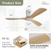 Sofucor 52'' Ceiling Fan Without Lights Modern Flush Mount Ceiling Fan No Light with Remote Control 3 Wood Blades for Bedroom/Farmhouse/Patio/Indoor - 3 of 4