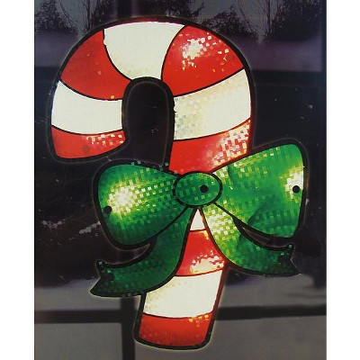 Impact Innovations 16" Lighted Shimmering Candy Cane Christmas Window Silhouette Decoration