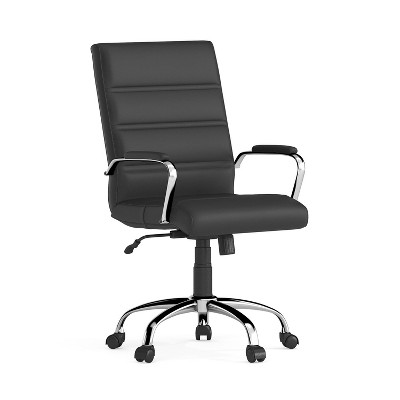 Alamont Mid Back Metal Swivel Office Chair Black/Chrome