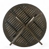 Gulches Outdoor Round Dining Table, 4-Seater Acacia Wood Table with X-Base, Gray Finish, Slat Panel Design for Patio/Backyard - 4 of 4