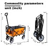 Collapsible Foldable Wagon Cart with strapping system Beach Wagon, Utility Cart for Camping Supports 225lbs - 2 of 4