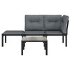 vidaXL 4 Piece Patio Lounge Set Black and Gray Poly Rattan - 3 of 4