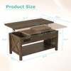 Buenhomino Lift Top Coffee Table, 4in1 Convertible Coffee Tables with LED Light and Charging Station, Farmhouse Coffee Table Converts to Dining Table - 4 of 4