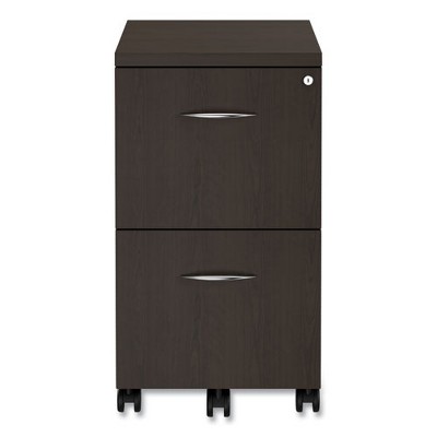 Espresso 2-Drawer Lockable Mobile Filing Cabinet