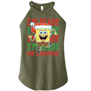 Women's - SpongeBob SquarePants - I'm Ready For Christmas Graphic High Neck Tank - 1 of 4