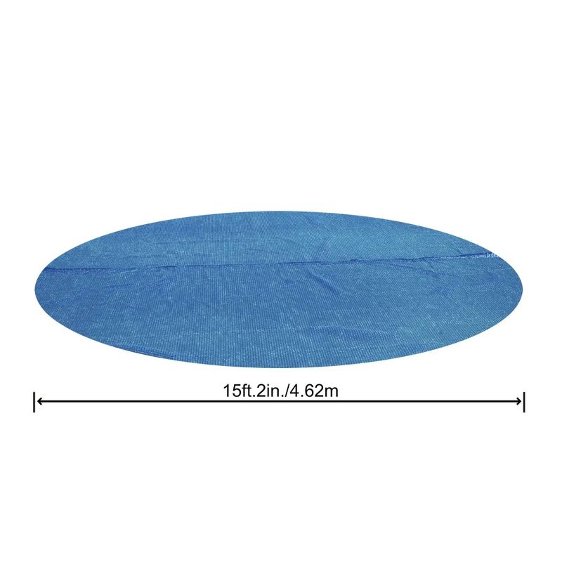 Bestway Flowclear 15 Feet Round Above Ground Solar Pool Cover Only for Pool Water Maintenance of Swimming Pools 16 Feet in Diameter, Blue, 3 of 8