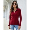 Women's POLO Knitted Long Sleeve Sweater - 2 of 4