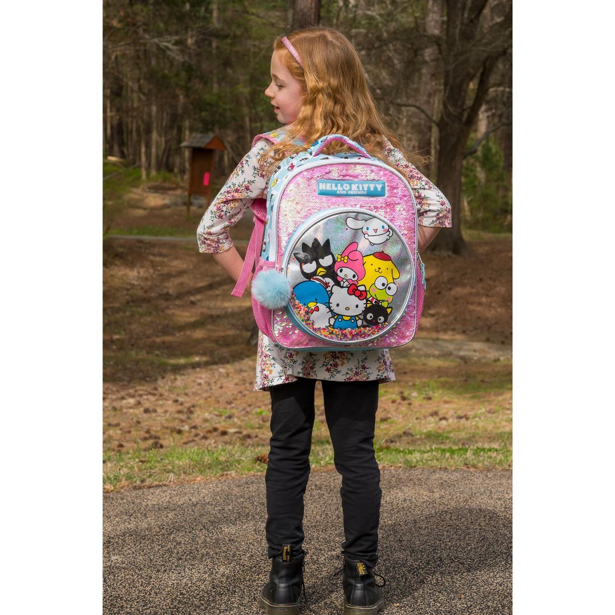 Hello Kitty & Friends Girls Backpack, Sanrio Kawaii Book Bag, Flip Sequin 16” School Bag - thumbnail 6